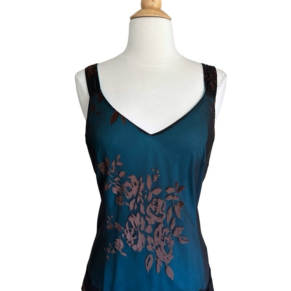 JONATHAN MARTIN Vintage Y2K Sheer Burnout Silk Blend Dress Asymmetric Hem 12 - Picture 3 of 16